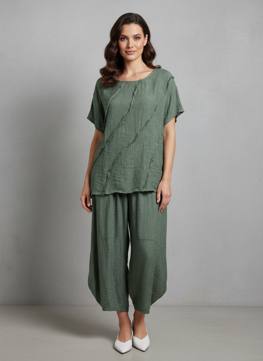 Made in Italy Pattern Short Sleeve Top