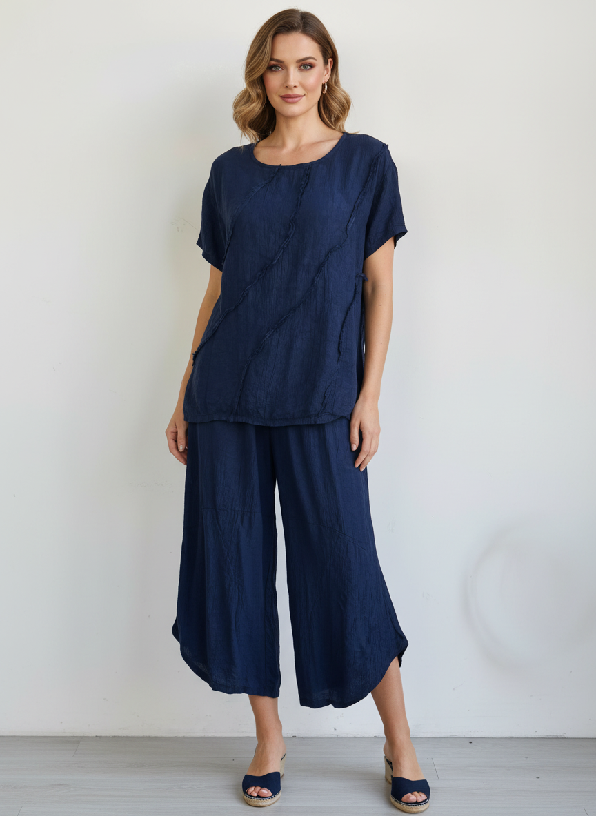 Made in Italy Pattern Short Sleeve Top