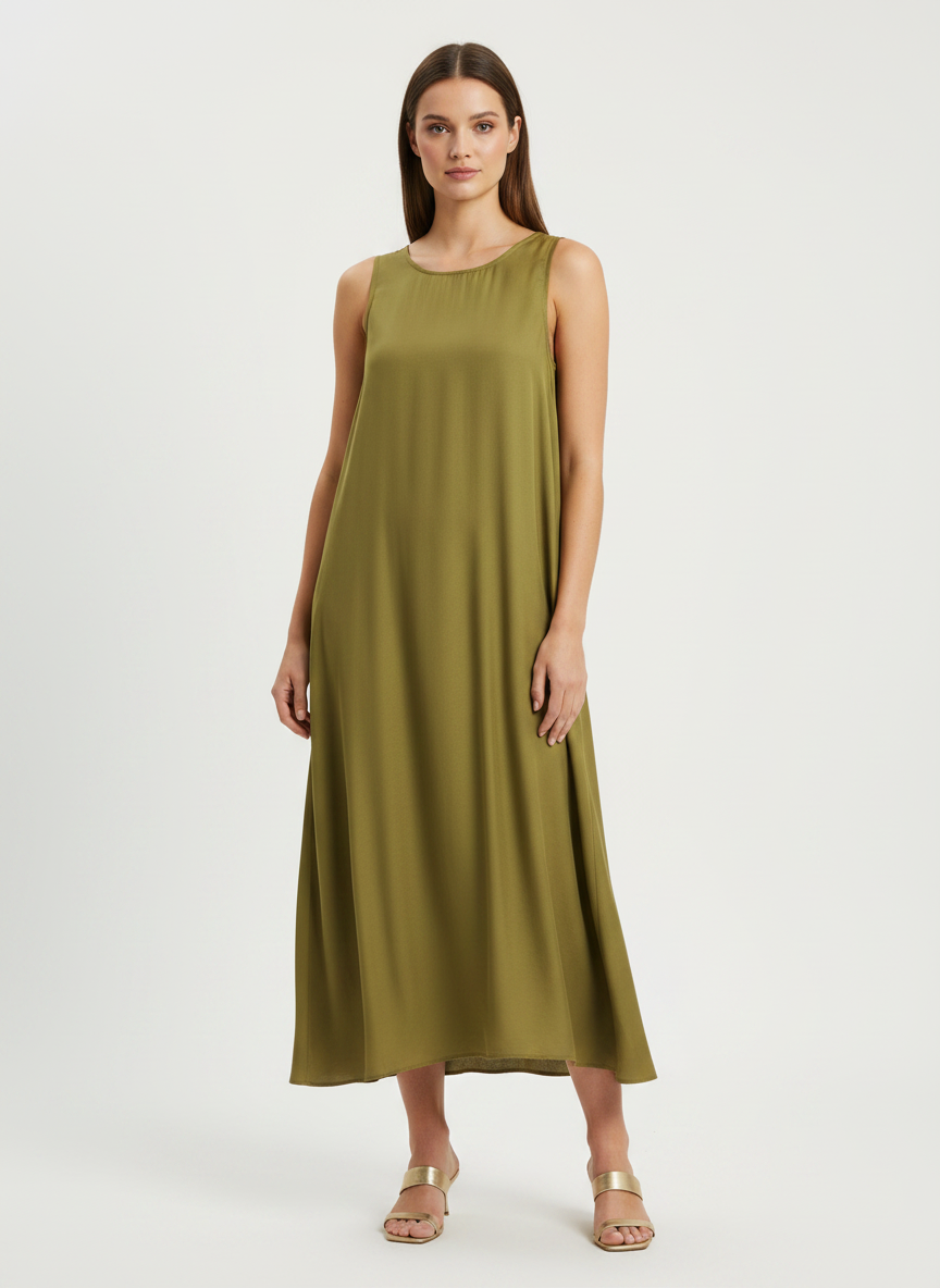 Made in Italy Plain Maxi Dress