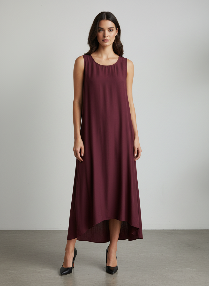 Made in Italy Plain Maxi Dress
