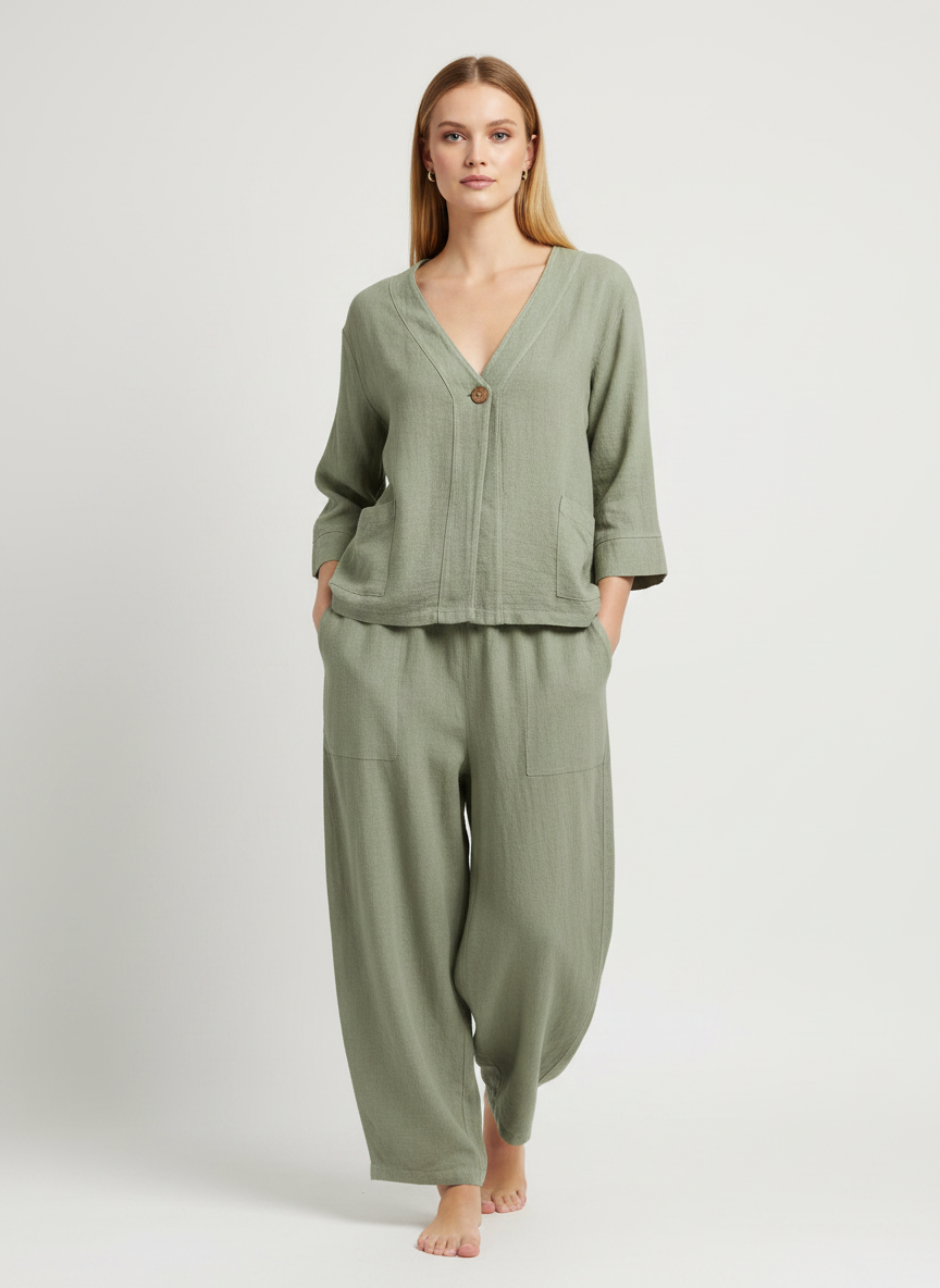 Linen One Button Jacket
