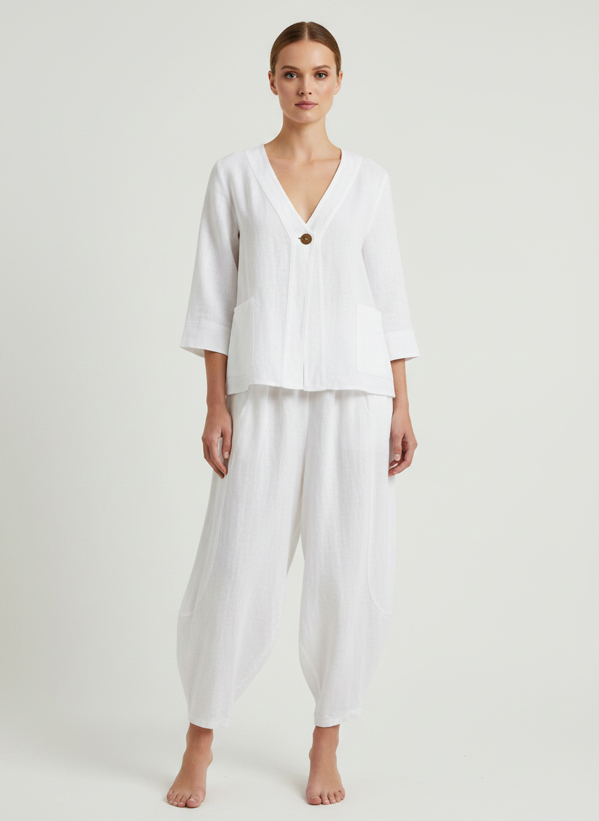 Linen One Button Jacket