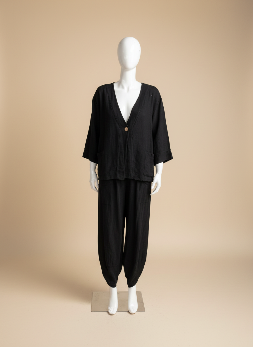 Linen One Button Jacket
