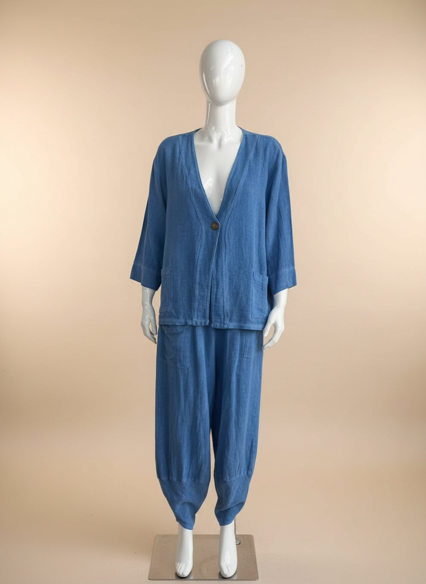Linen One Button Jacket