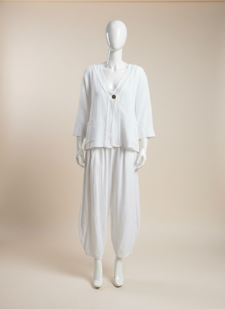 Linen One Button Jacket