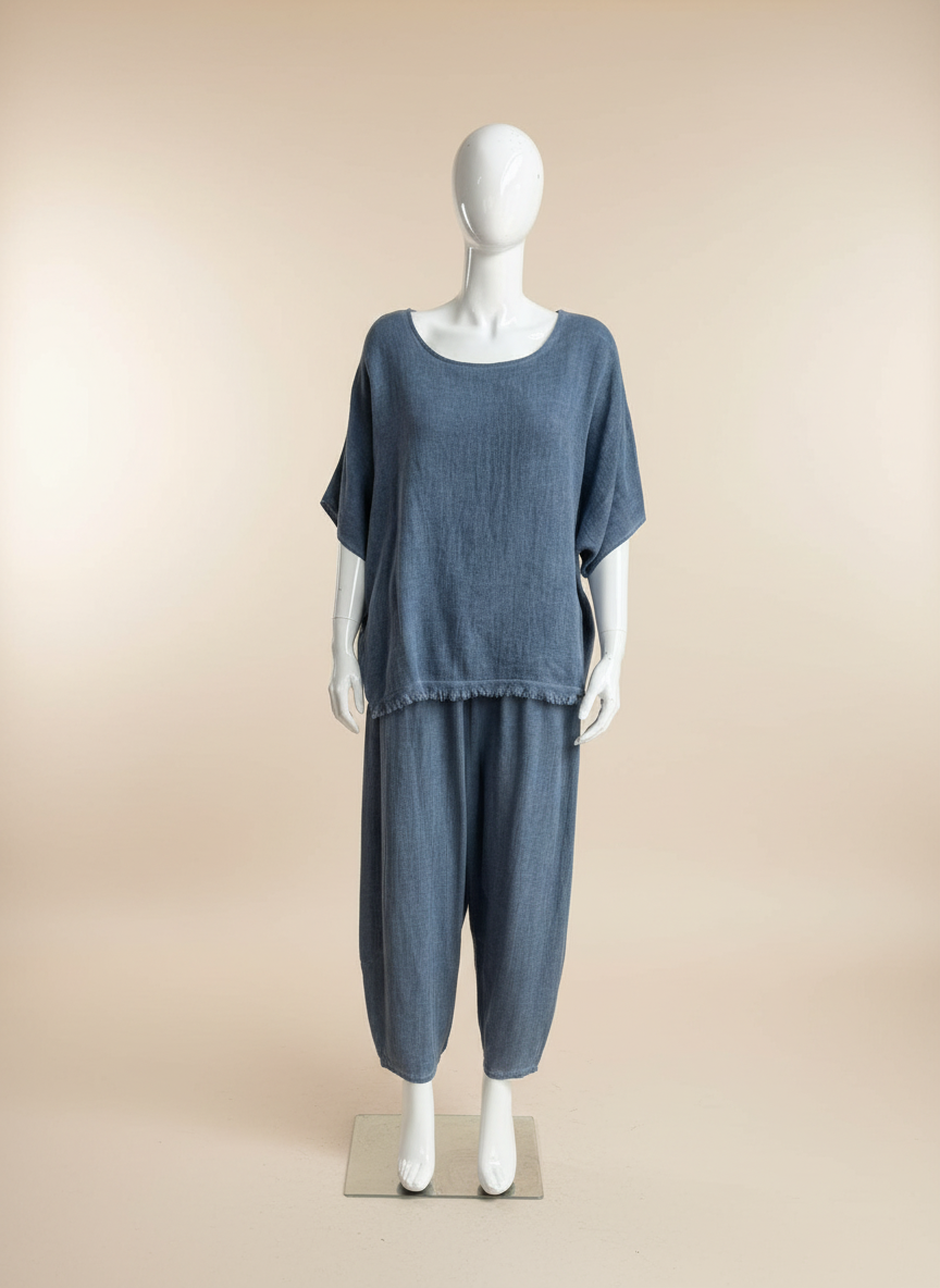 Linen Barrel Leg Cocoon Pant
