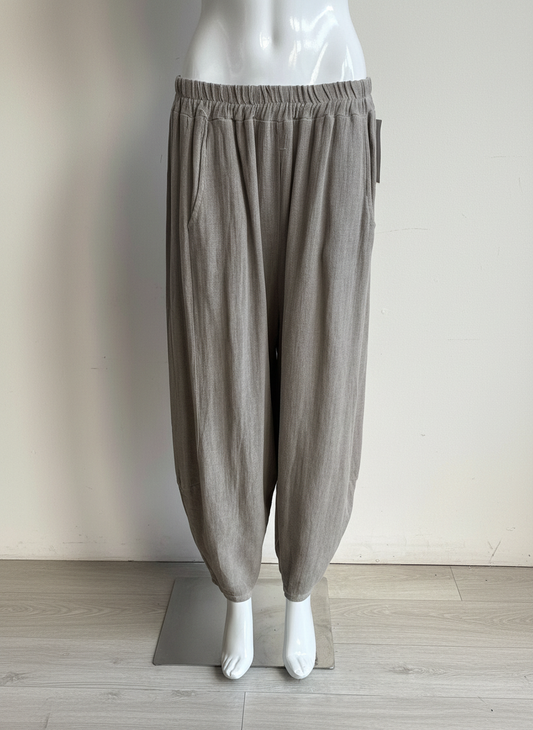 Linen Barrel Leg Cocoon Pant
