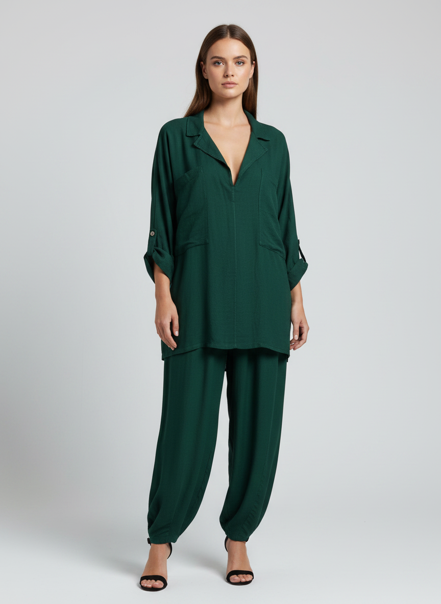 Made in Italy Linen V Neck Top