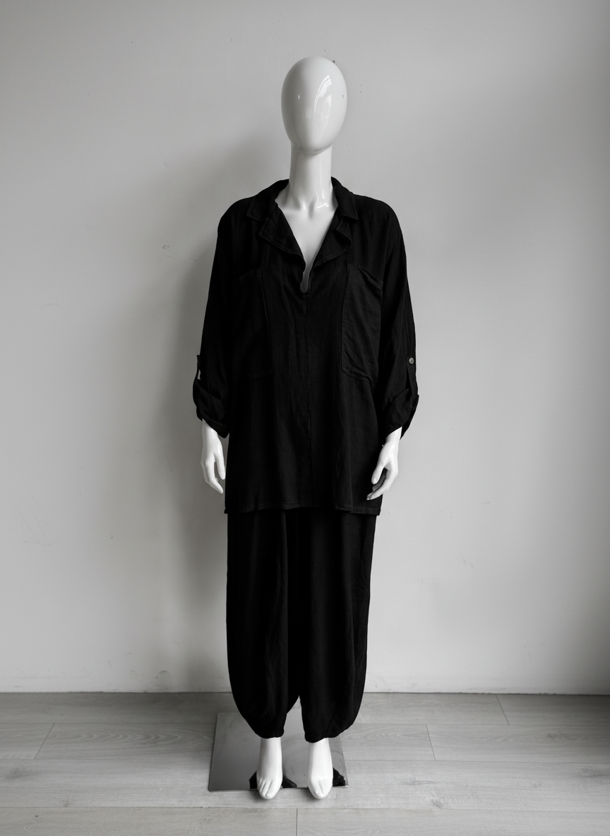 Made in Italy Linen V Neck Top