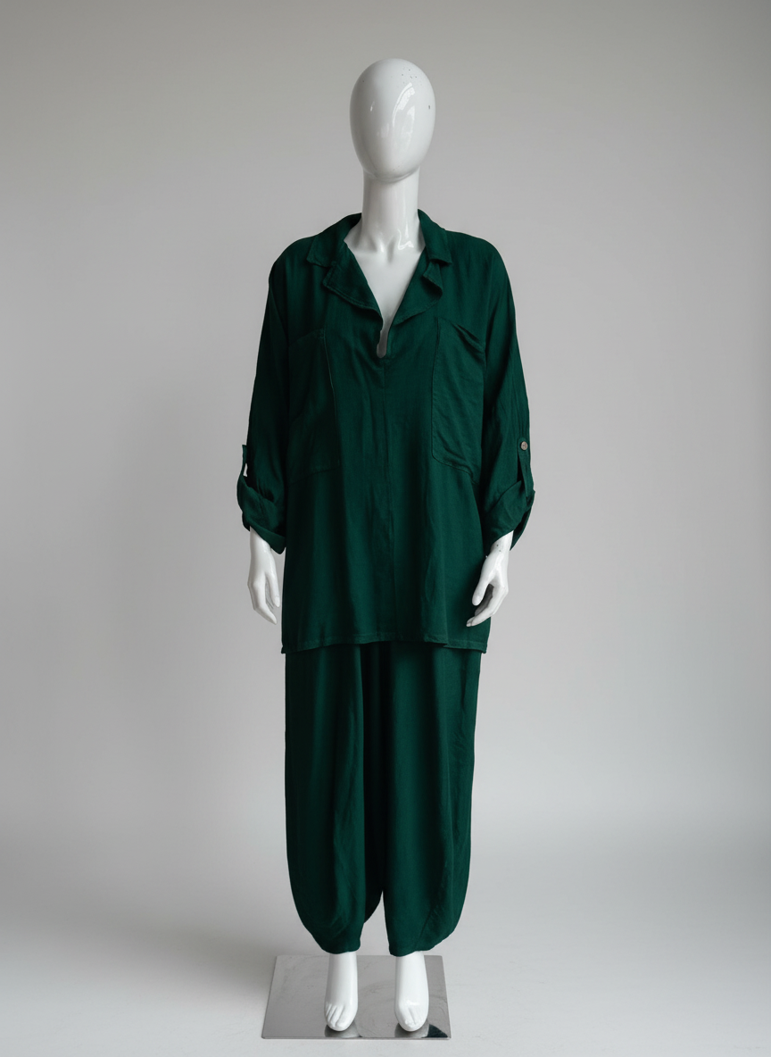 Made in Italy Linen V Neck Top