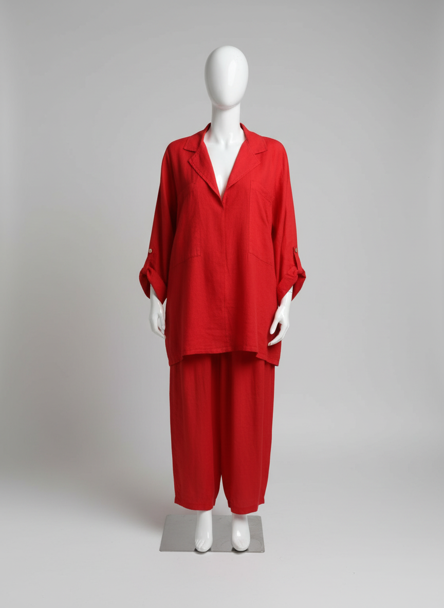 Made in Italy Linen V Neck Top
