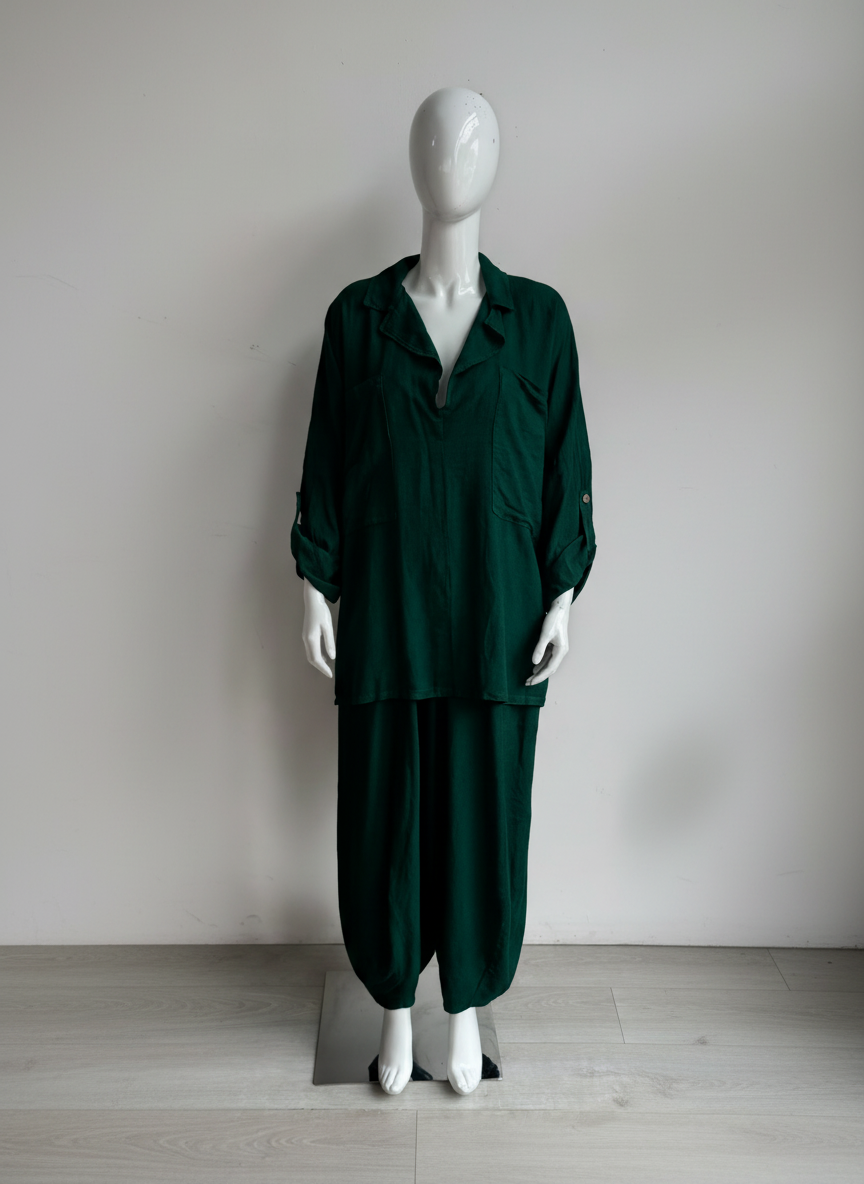 Made in Italy Linen Barrel Leg Pant