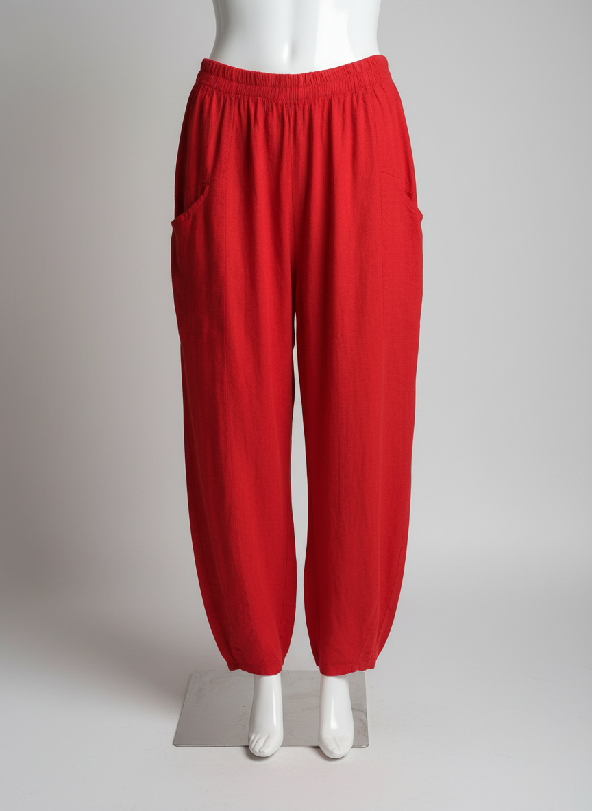 Made in Italy Linen Barrel Leg Pant