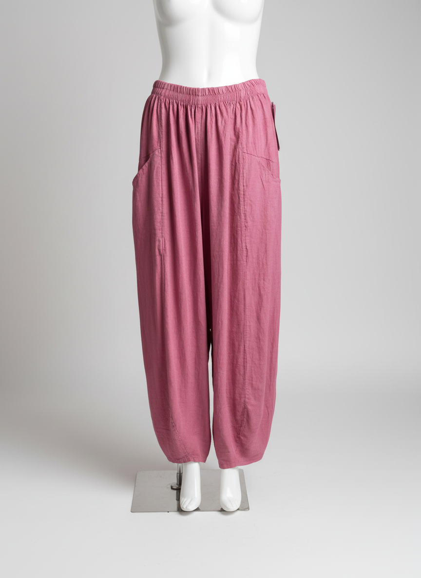 Made in Italy Linen Barrel Leg Pant