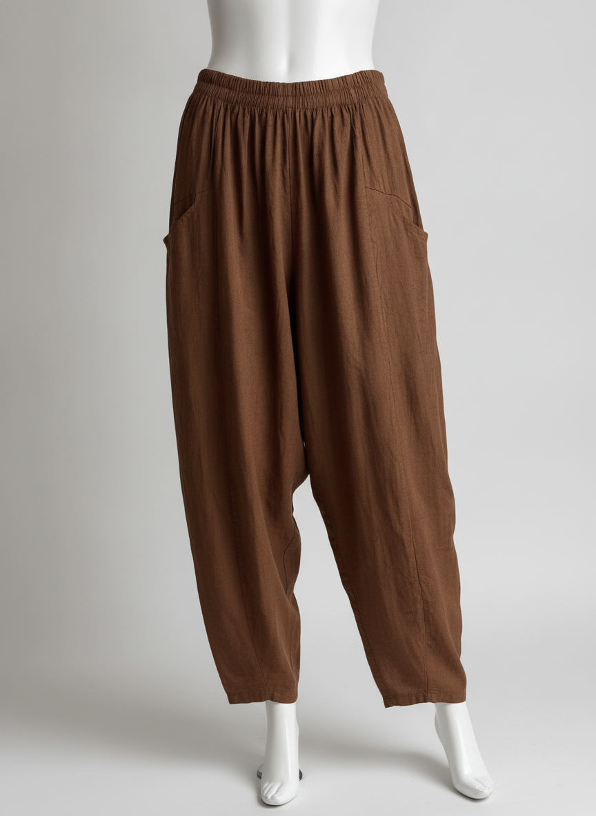 Made in Italy Linen Barrel Leg Pant