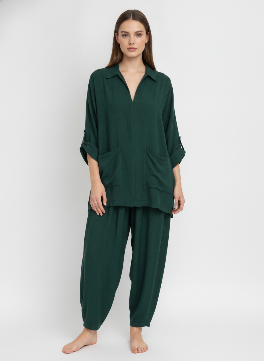 Made in Italy Linen Barrel Leg Pant