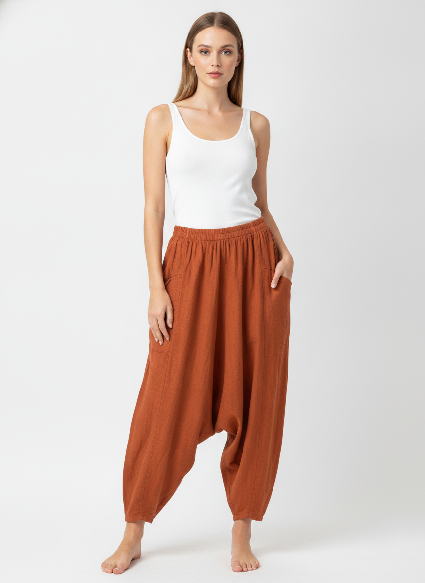 Made in Italy Linen Barrel Leg Pant