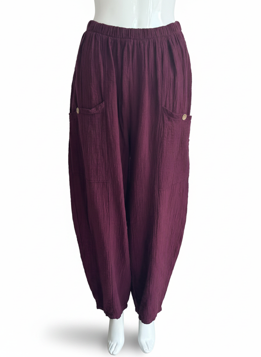 Made in Italy Pocket front Barrel Pant