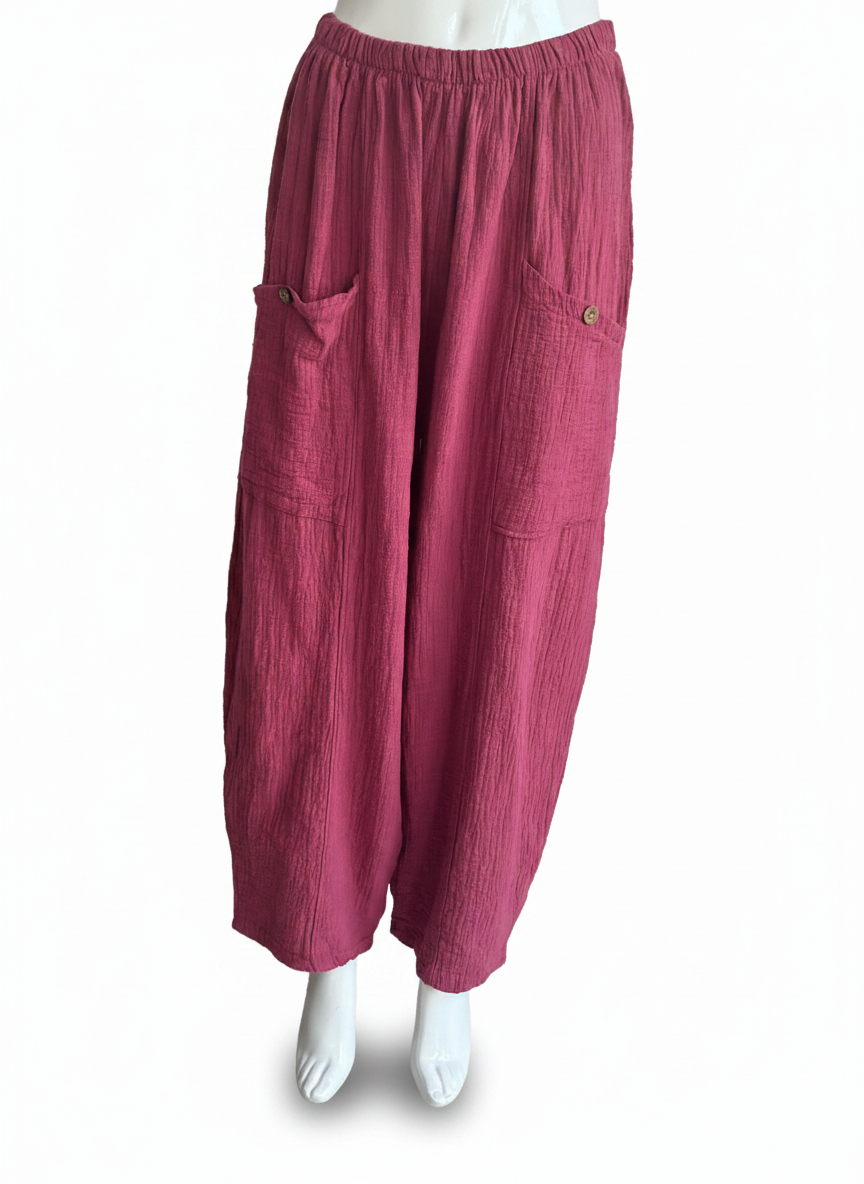 Made in Italy Pocket front Barrel Pant