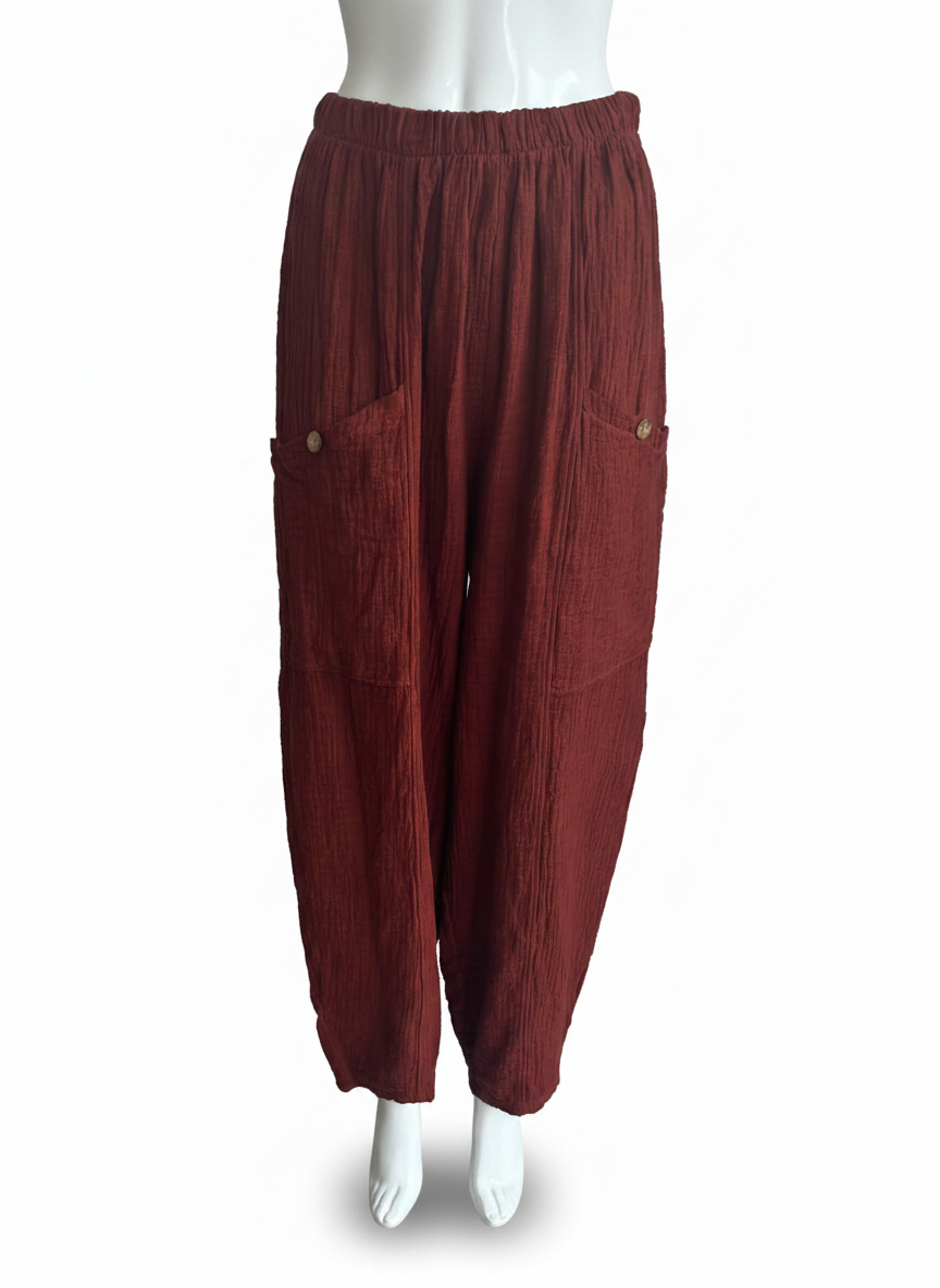 Made in Italy Pocket front Barrel Pant