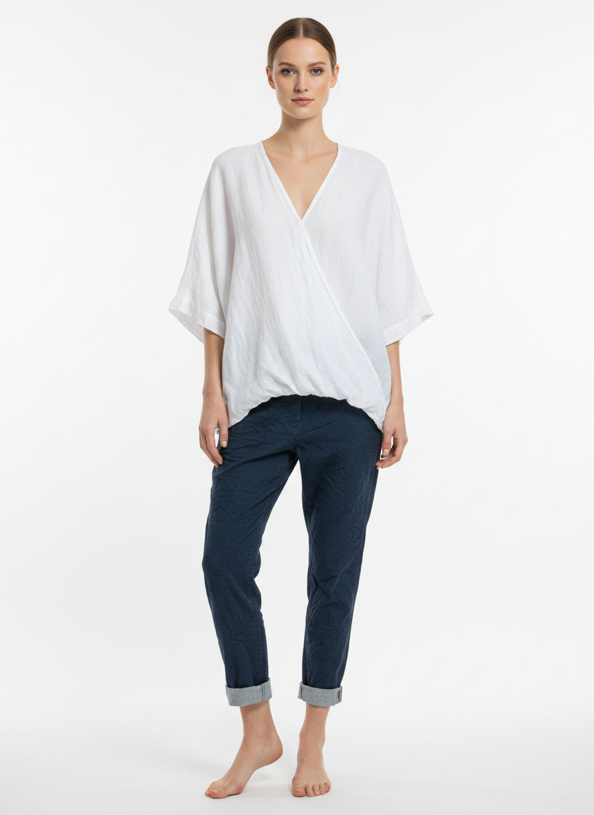 Linen One Button Twist Top