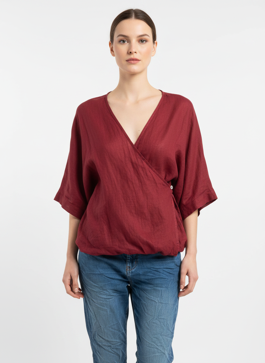 Linen One Button Twist Top