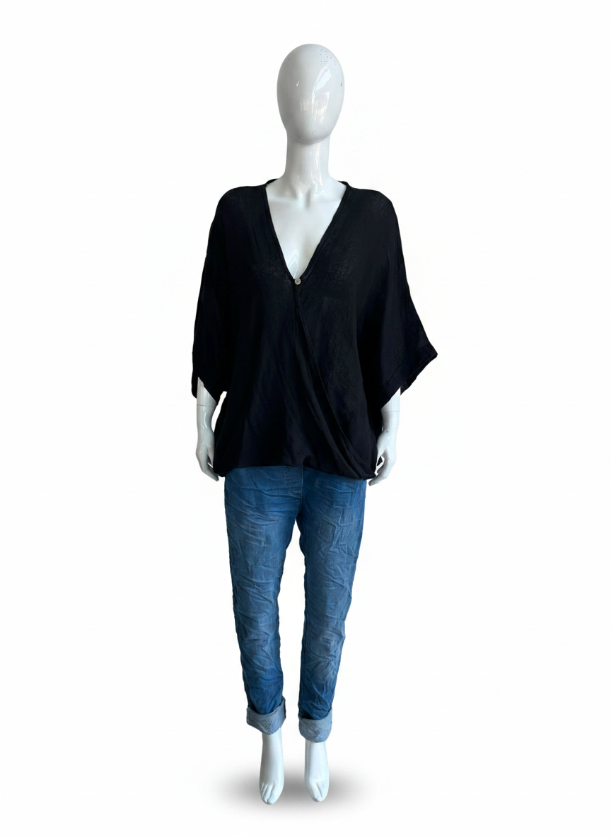 Linen One Button Twist Top
