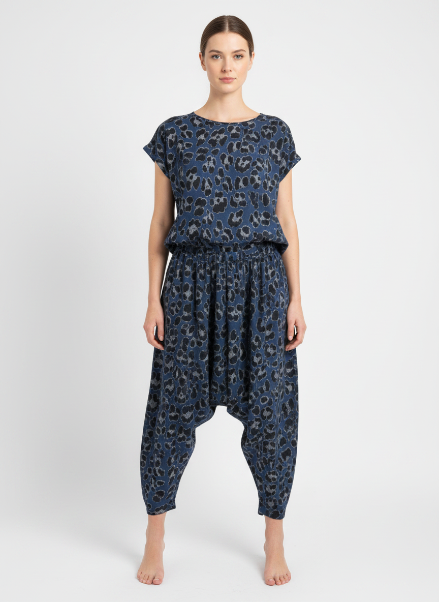 Leopard Print Barrel Leg Trouser