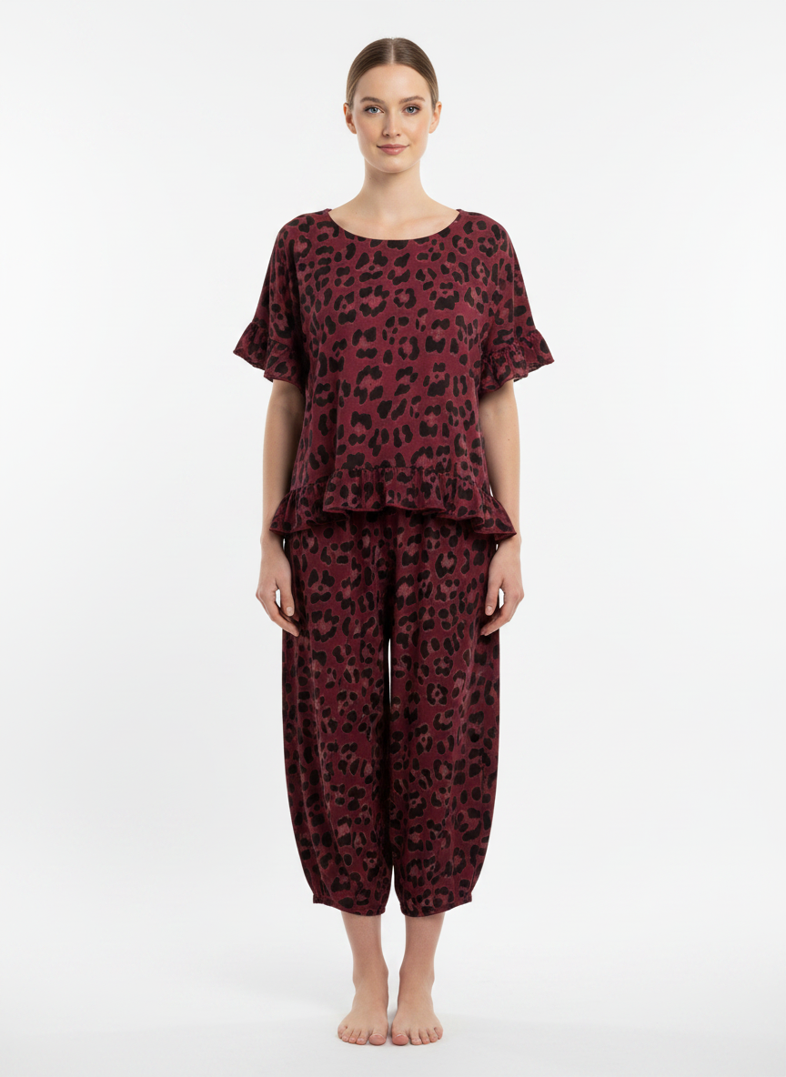 Leopard Print Frill Top