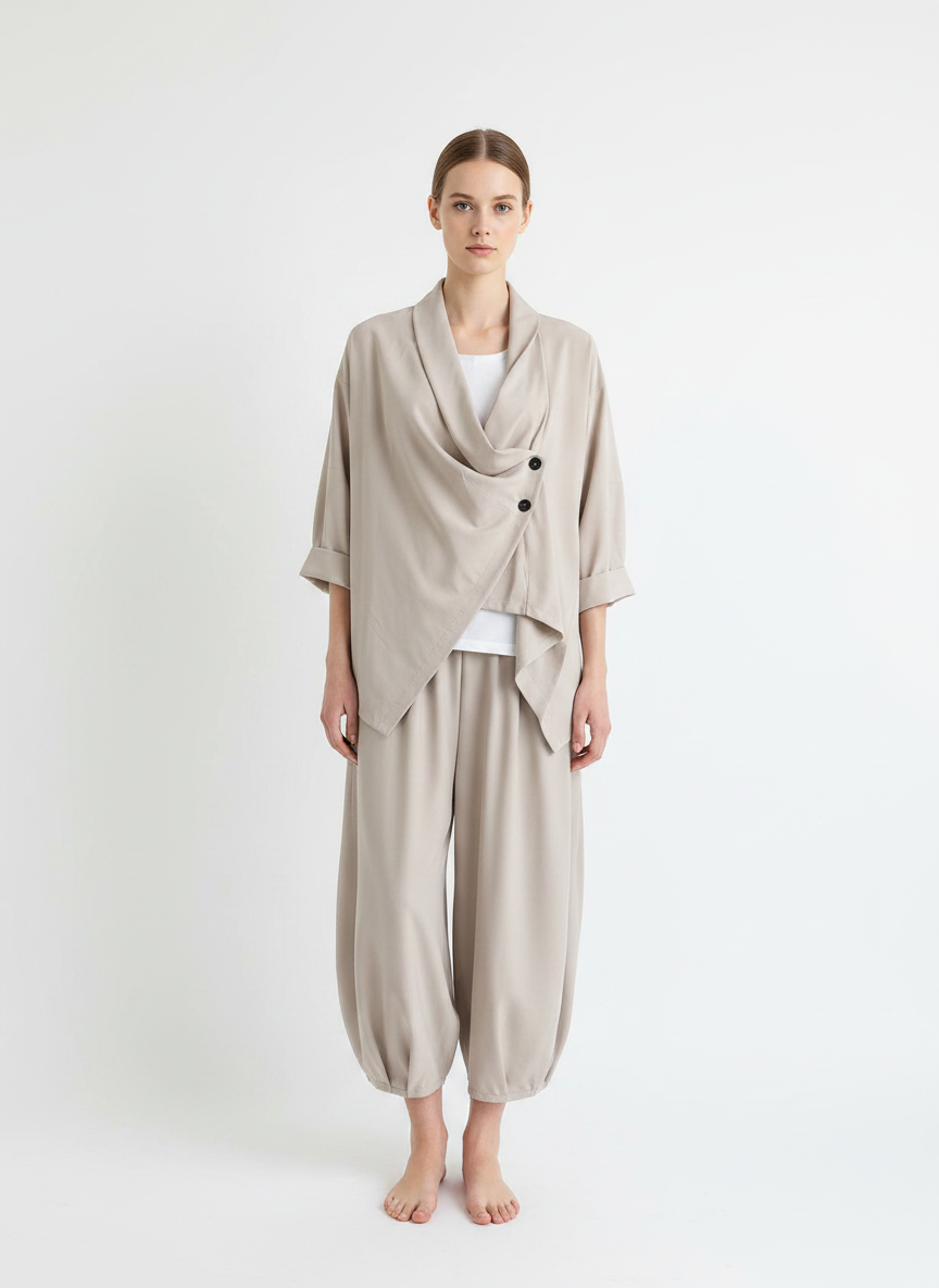 Women’s Asymmetric Drape Crossover Top