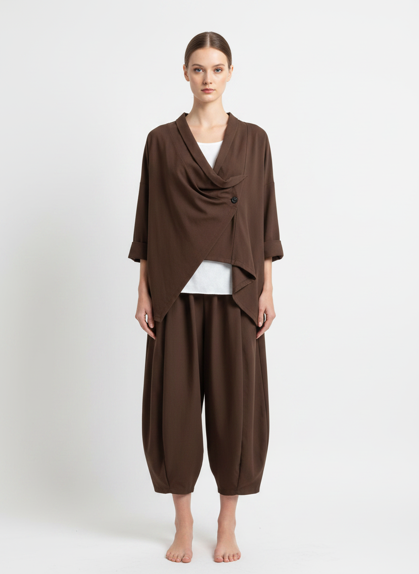 Women’s Asymmetric Drape Crossover Top