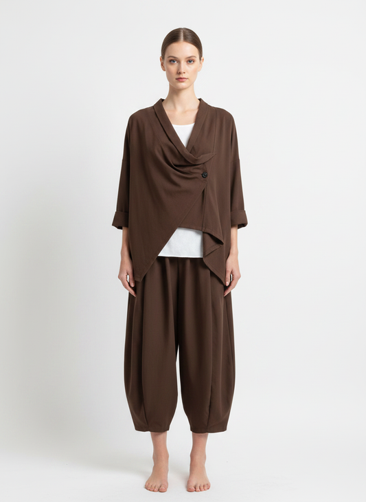 Women’s Asymmetric Drape Crossover Top