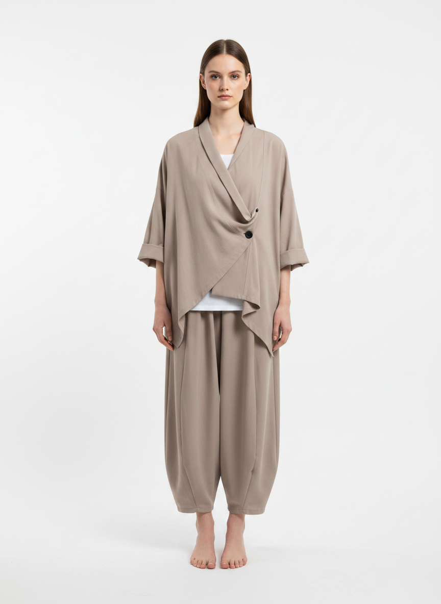 Women’s Asymmetric Drape Crossover Top
