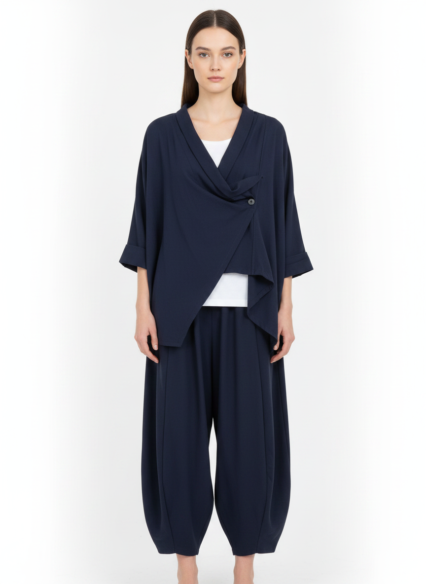 Women’s Asymmetric Drape Crossover Top