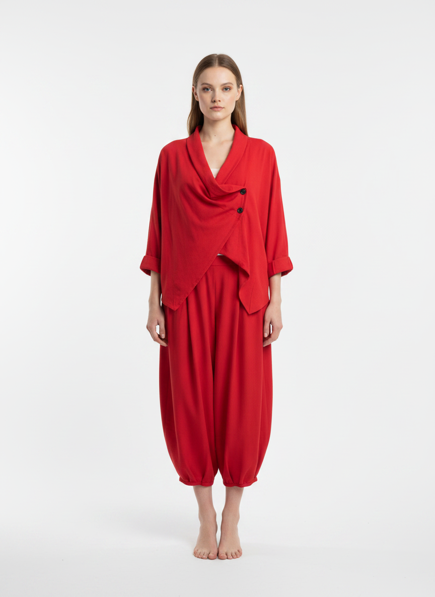 Women’s Asymmetric Drape Crossover Top