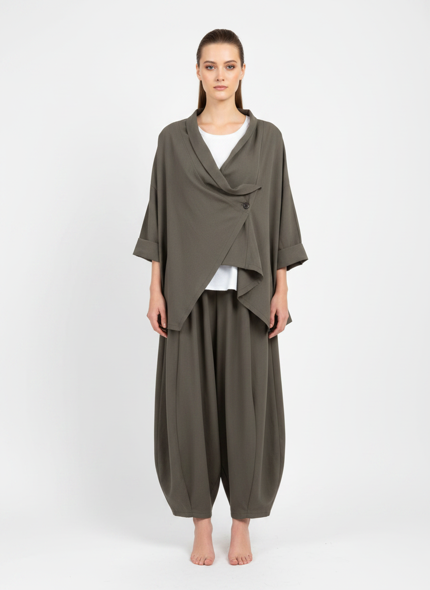 Women’s Asymmetric Drape Crossover Top