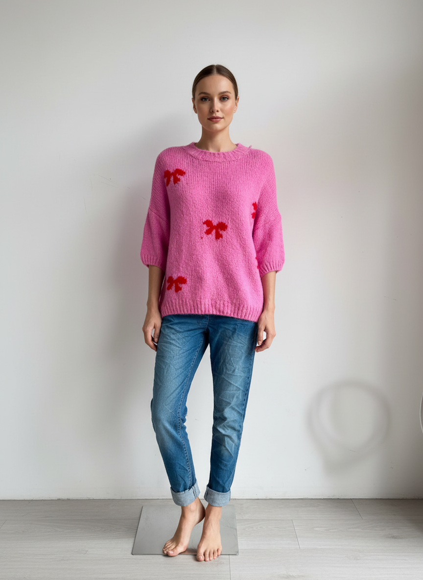Wool Knitted Bow Detail Jumper