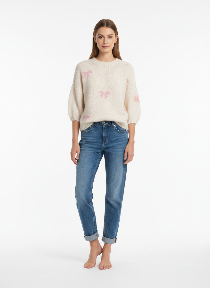 Wool Knitted Bow Detail Jumper
