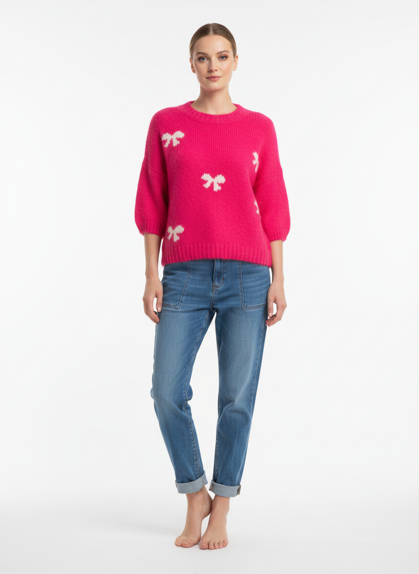 Wool Knitted Bow Detail Jumper