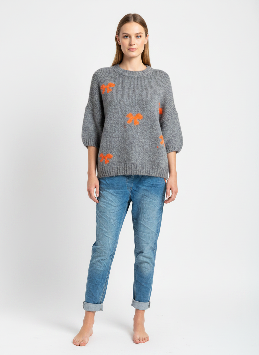 Wool Knitted Bow Detail Jumper