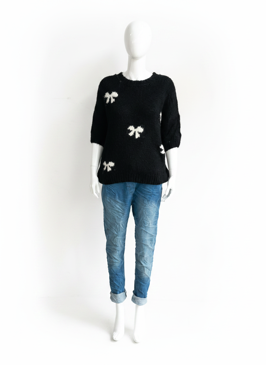 Wool Knitted Bow Detail Jumper