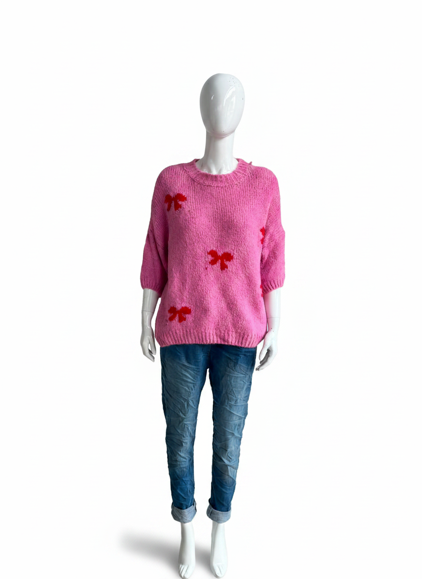 Wool Knitted Bow Detail Jumper