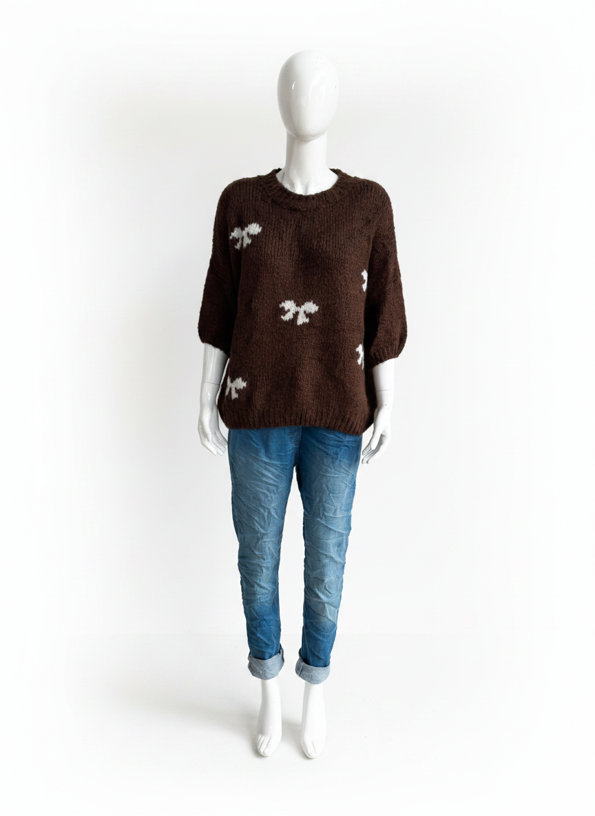Wool Knitted Bow Detail Jumper