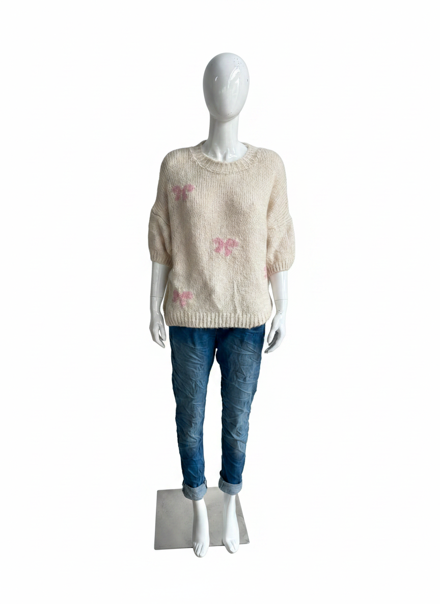Wool Knitted Bow Detail Jumper