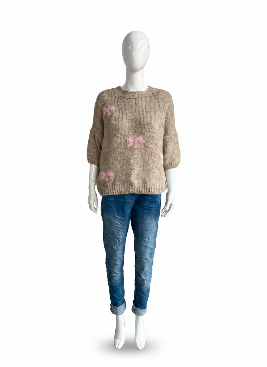 Wool Knitted Bow Detail Jumper