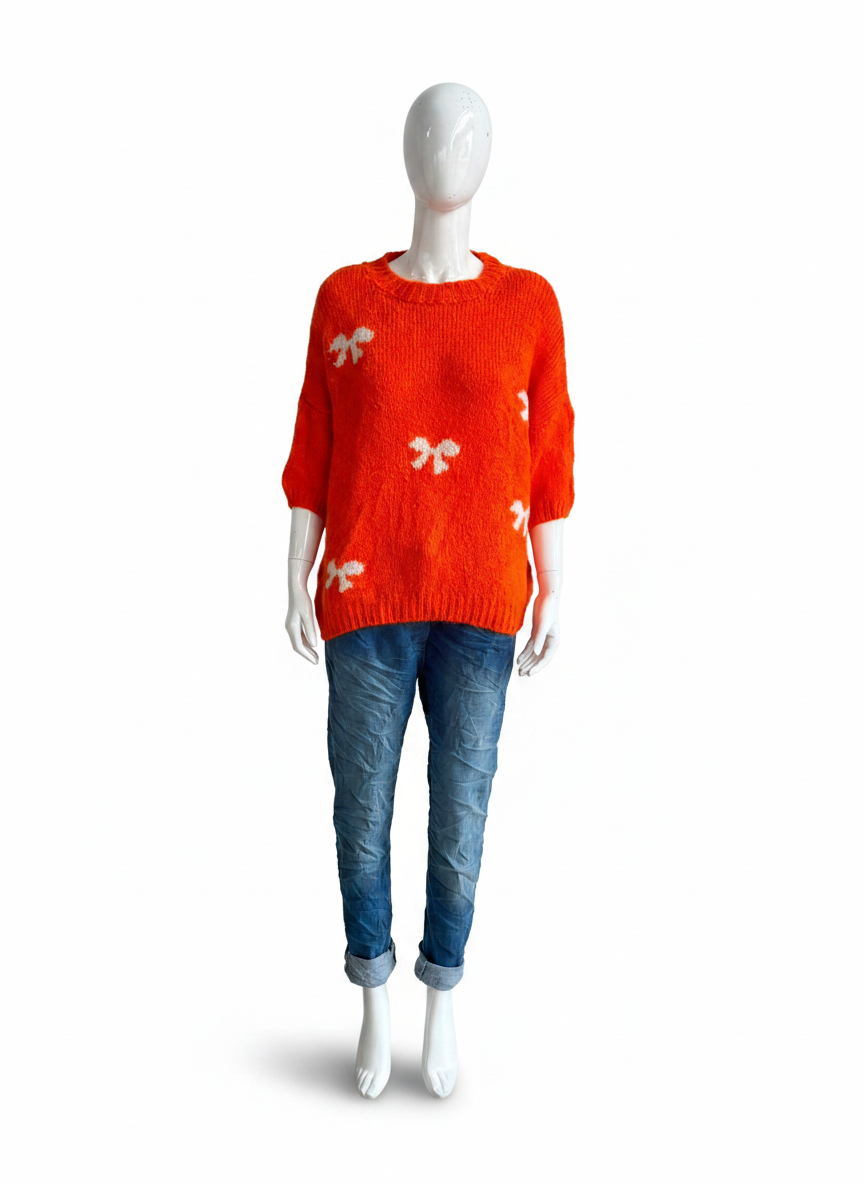 Wool Knitted Bow Detail Jumper