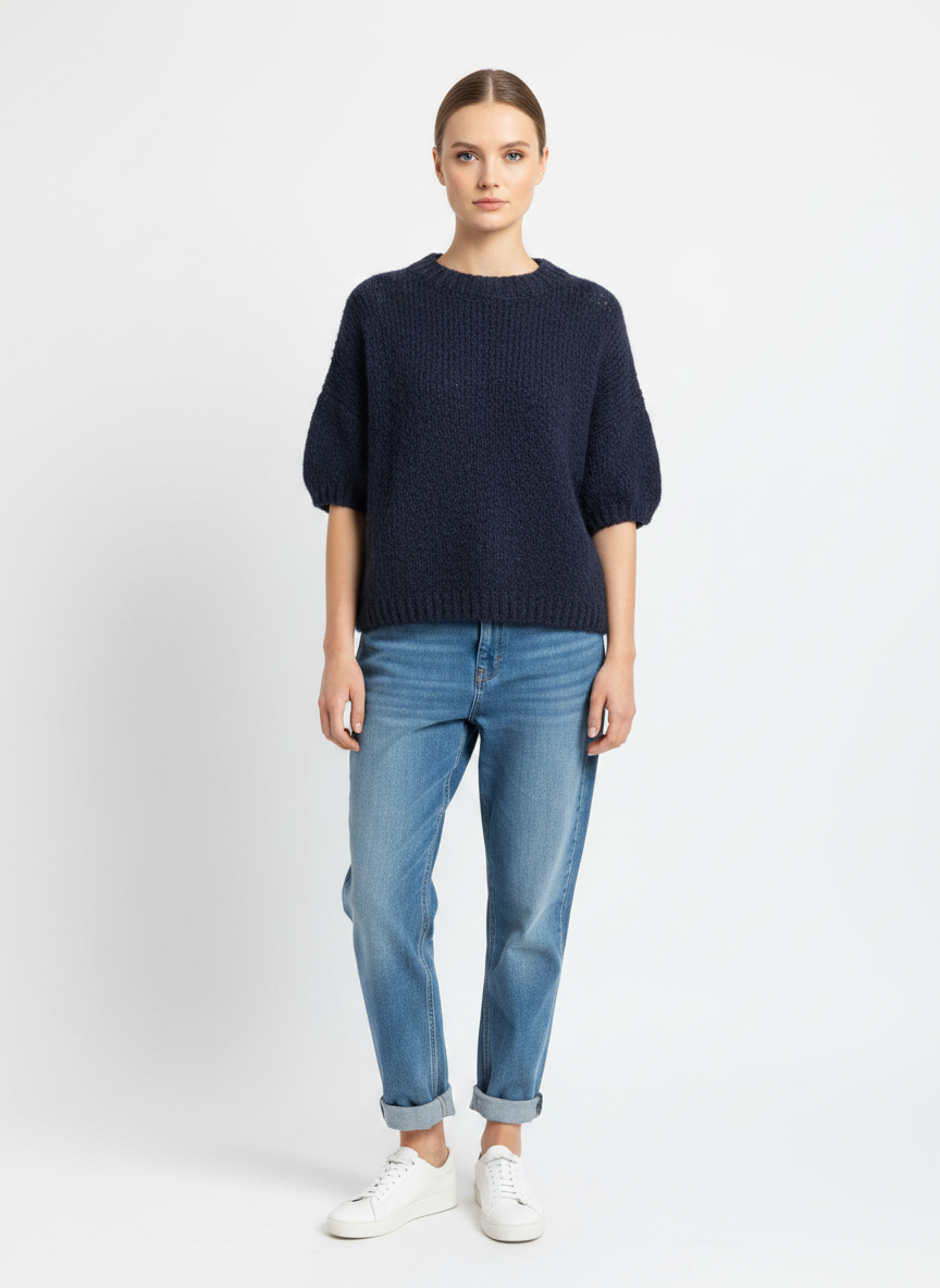 Made in Italy Wool Short Sleeve Knit