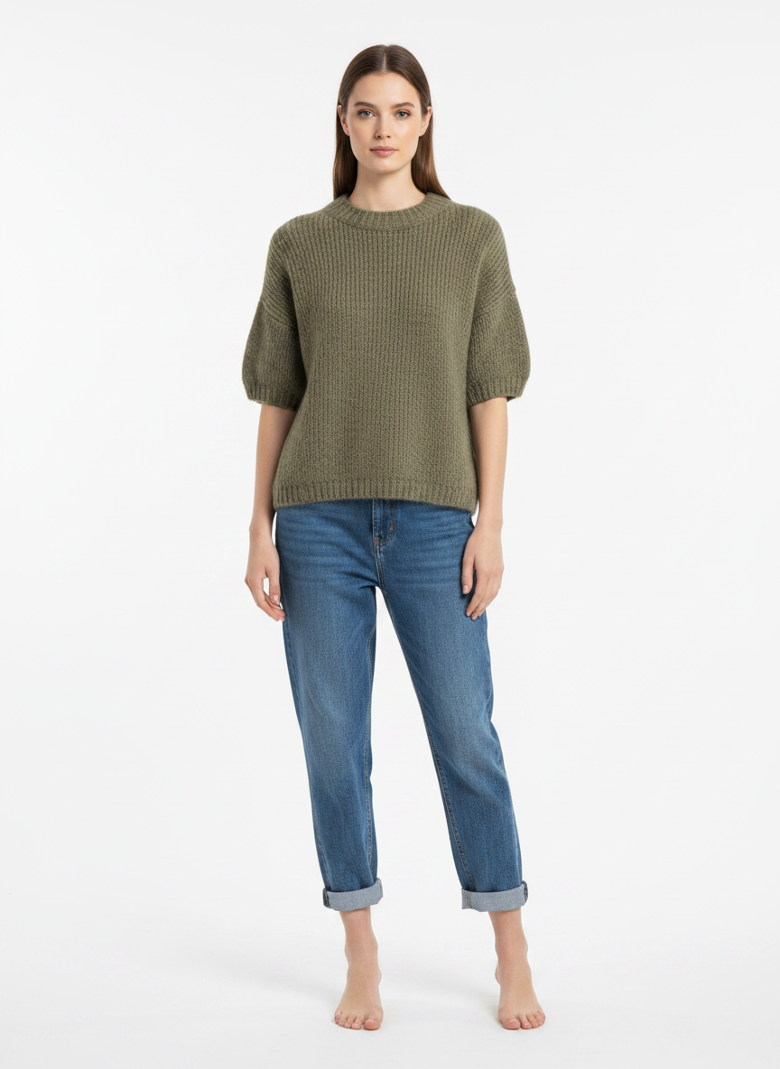 Made in Italy Wool Short Sleeve Knit