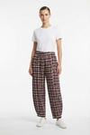 Relax Barrel Brushed Cotton Plaid Pants