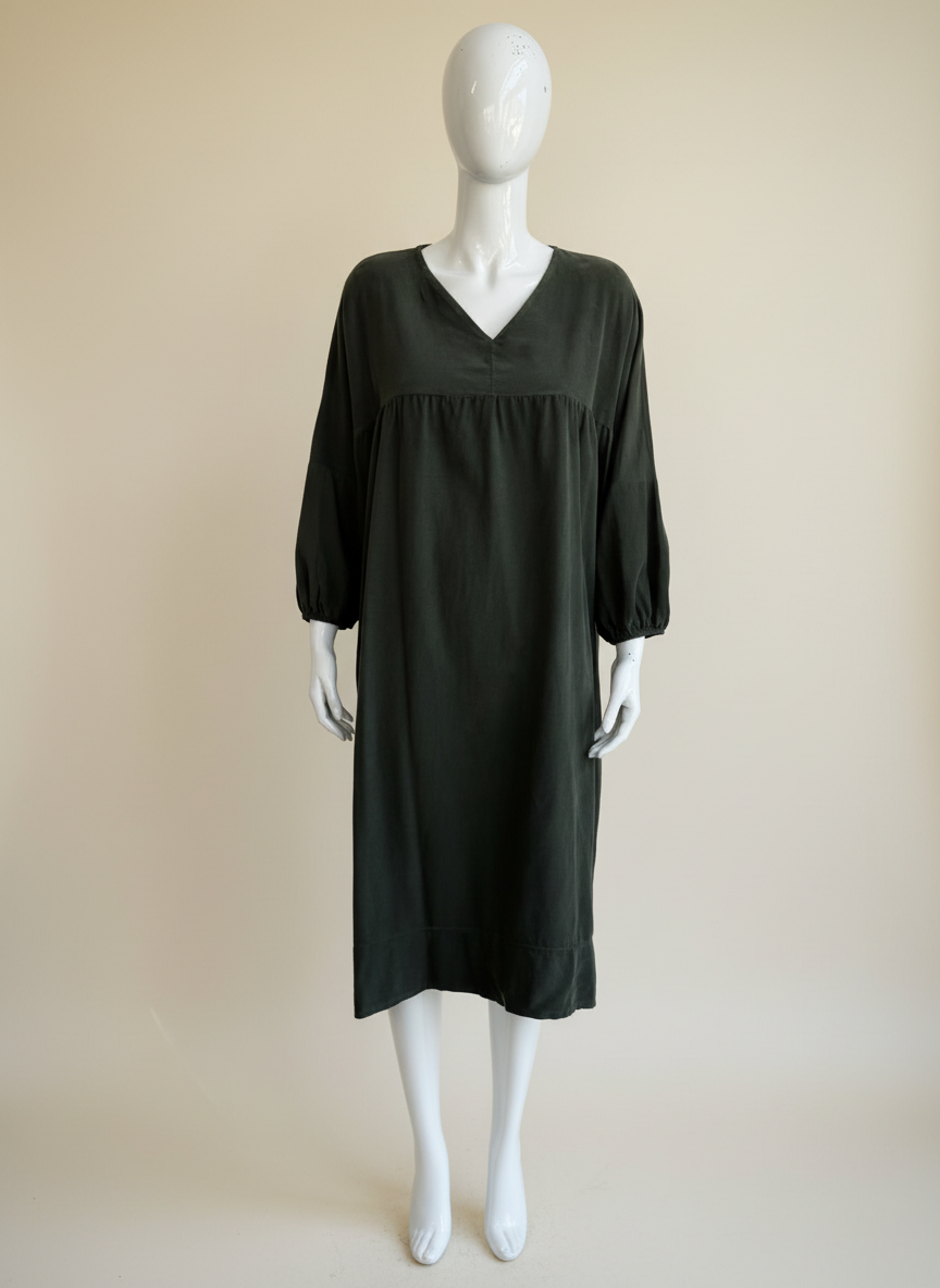 Corduroy Smock Peasant Dress